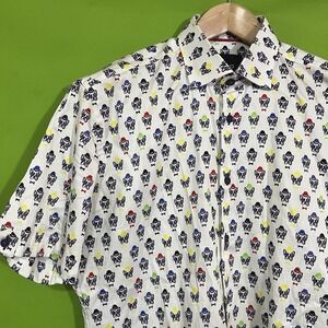 MEDIUM Maceoo Shirt Mens Fibonacci‎ French Bulldogs Tie Top Hat Party Dog